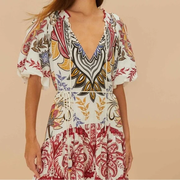 Farm Rio Boho Glam Maxi Dress NWT - Picture 4 of 8